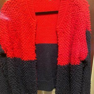 THE GAP BOUCLE COLOR BLOCK CARDIGAN